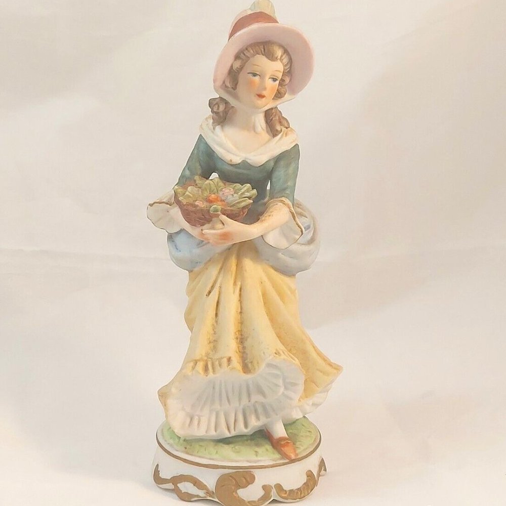 Lefton China Hand Painted bisque porcelain 8” figurine Women 02484 Ltd Edition